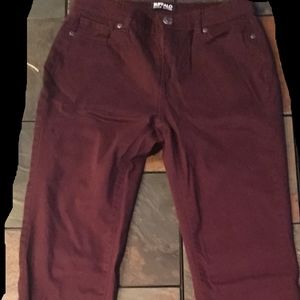 Maroon straight leg jeans